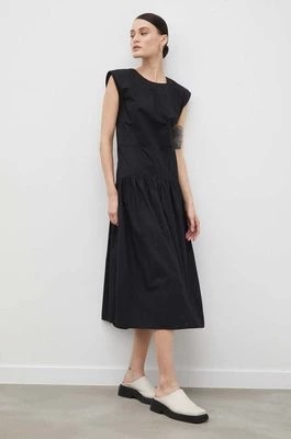 Zdjęcie produktu 2NDDAY sukienka bawełniana kolor czarny midi rozkloszowana