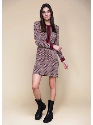 Zdjęcie produktu 4funkyflavours Sukienka "Give It Up, Shake It Down" w kolorze beżowo-czarno-czerwonym rozmiar: L