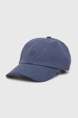 Zdjęcie produktu adidas Originals czapka z daszkiem bawełniana kolor niebieski gładka IS4635