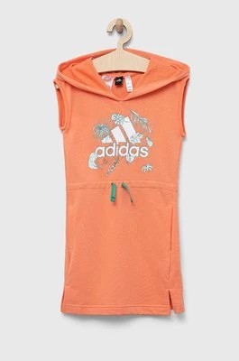 Zdjęcie produktu adidas sukienka dziecięca G SUM kolor pomarańczowy mini prosta
