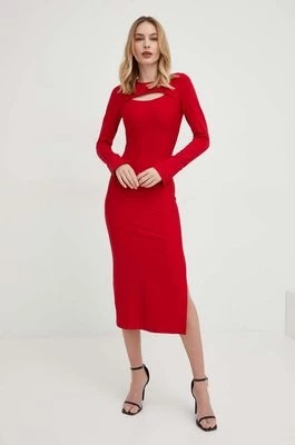 Zdjęcie produktu Answear Lab sukienka kolor czerwony midi dopasowana