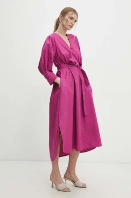Zdjęcie produktu Answear Lab sukienka kolor różowy midi rozkloszowana