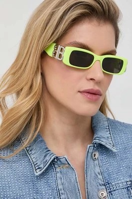 Zdjęcie produktu Balenciaga okulary przeciwsłoneczne damskie kolor zielony BB0096S