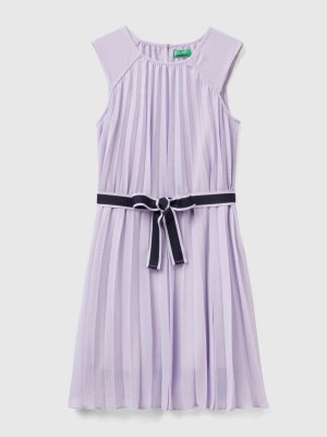Zdjęcie produktu Benetton, Pleated Dress With Belt, size 3XL, Lilac, Kids United Colors of Benetton