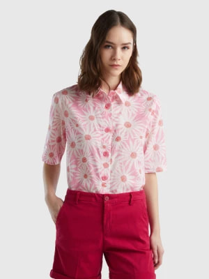Zdjęcie produktu Benetton, Short Sleeve Patterned Shirt, size XS, Pink, Women United Colors of Benetton