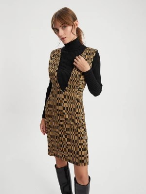 Zdjęcie produktu BGN Sukienka w kolorze czarno-jasnobrązowym rozmiar: 34