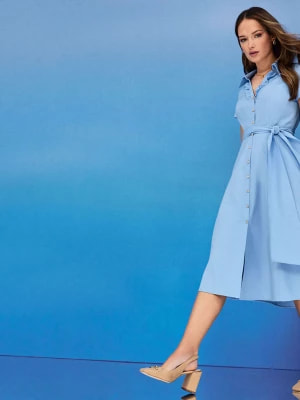 Zdjęcie produktu Błękitna bawełniana sukienka TARANKO