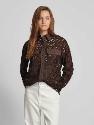Zdjęcie produktu Bluzka koszulowa z ażurowym wzorem model ‘AFONA’ Weekend Max Mara