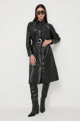 Zdjęcie produktu BOSS sukienka kolor czarny midi rozkloszowana