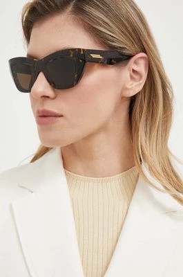 Zdjęcie produktu Bottega Veneta okulary przeciwsłoneczne damskie kolor brązowy