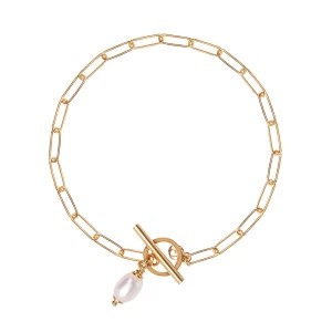 Zdjęcie produktu Bransoletka srebrna pozłacana z perłą - Pearls Pearls - Biżuteria YES