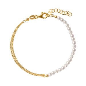 Zdjęcie produktu Bransoletka srebrna pozłacana ze szkłem - Pearls Pearls - Biżuteria YES
