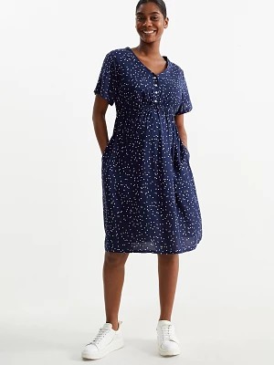 Zdjęcie produktu C&A Sukienka z wiskozy do karmienia piersią-w kropki, Niebieski, Rozmiar: 34
