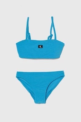 Zdjęcie produktu Calvin Klein Jeans dwuczęściowy strój kąpielowy dziecięcy kolor niebieski