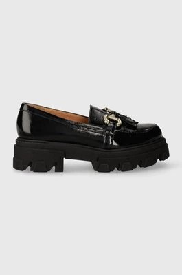 Zdjęcie produktu Charles Footwear mokasyny skórzane Zulia damskie kolor czarny na platformie Zulia.Loafer.Black
