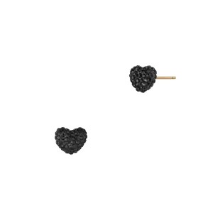 Zdjęcie produktu Czarne kolczyki sztyfty w kształcie serca Holiday