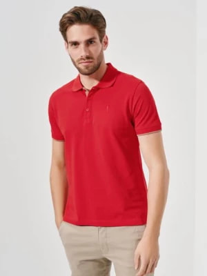 Zdjęcie produktu Czerwona koszulka polo męska OCHNIK