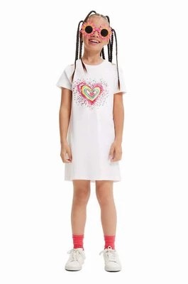 Zdjęcie produktu Desigual sukienka bawełniana dziecięca kolor biały mini prosta