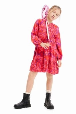 Zdjęcie produktu Desigual sukienka dziecięca kolor czerwony midi rozkloszowana