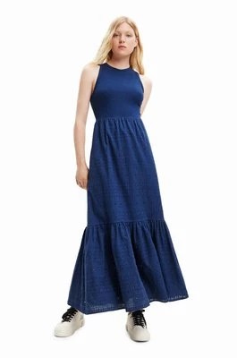 Zdjęcie produktu Desigual sukienka kolor niebieski midi prosta