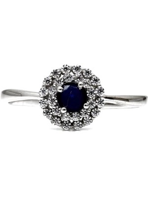 Zdjęcie produktu Diamant Vendôme Złoty pierścionek z diamentami i szafirem rozmiar: 55