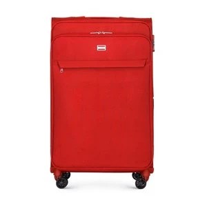 Zdjęcie produktu Duża walizka miękka jednokolorowa czerwona Wittchen