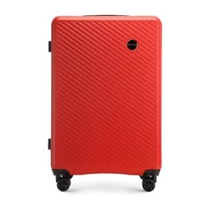 Zdjęcie produktu Duża walizka z ABS-u w ukośne paski czerwona Wittchen