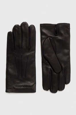 Zdjęcie produktu Emporio Armani rękawiczki skórzane męskie kolor czarny