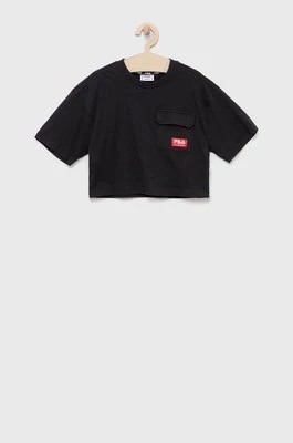 Zdjęcie produktu Fila t-shirt bawełniany dziecięcy kolor czarny