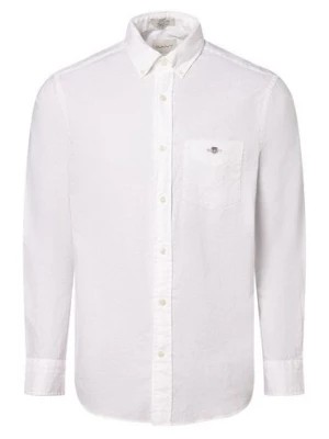 Zdjęcie produktu Gant Koszula męska z zawartością lnu Mężczyźni Regular Fit Bawełna biały jednolity,