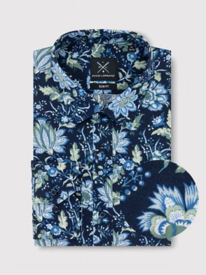 Zdjęcie produktu Granatowa koszula męska w kwiatowy print Pako Lorente