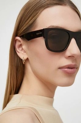 Zdjęcie produktu Gucci okulary przeciwsłoneczne męskie kolor brązowy GG1427S