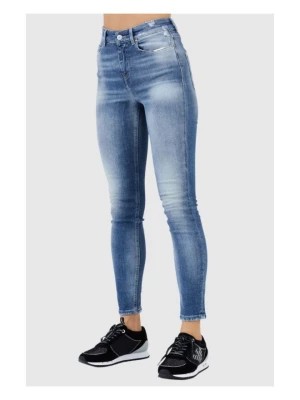 Zdjęcie produktu GUESS Niebieskie jeansy damskie z wysokim stanem