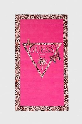Zdjęcie produktu Guess ręcznik bawełniany kolor różowy E4GZ05 KBN40