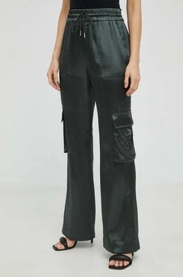 Zdjęcie produktu Guess spodnie damskie kolor zielony proste high waist