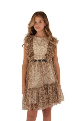 Zdjęcie produktu Guess sukienka dziecięca kolor brązowy mini rozkloszowana