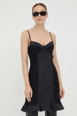 Zdjęcie produktu Guess sukienka kolor czarny mini dopasowana