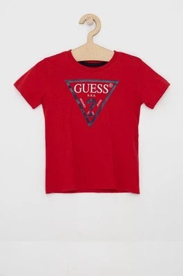 Zdjęcie produktu Guess T-shirt dziecięcy kolor czerwony melanżowy