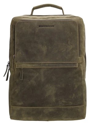 Zdjęcie produktu HIDE & STITCHES Skórzany plecak w kolorze khaki - 30 x 40 x 10 cm rozmiar: onesize