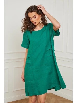 Zdjęcie produktu Joséfine Lniana sukienka "Erbus" w kolorze zielonym rozmiar: S