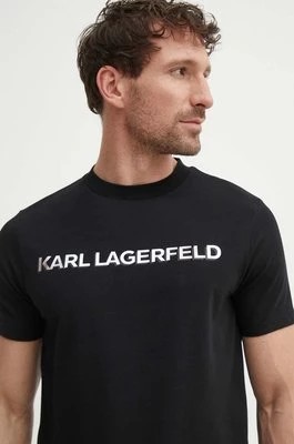 Zdjęcie produktu Karl Lagerfeld t-shirt męski kolor czarny z nadrukiem 542221.755053