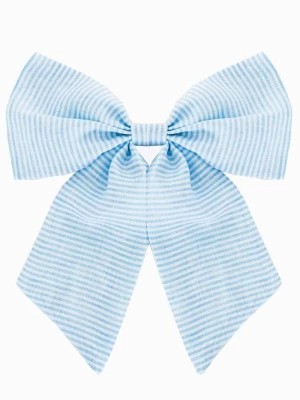 Zdjęcie produktu Kokarda z klamerką - lniana w paski niebiesko-białe Bohomoss - Luxurious Design