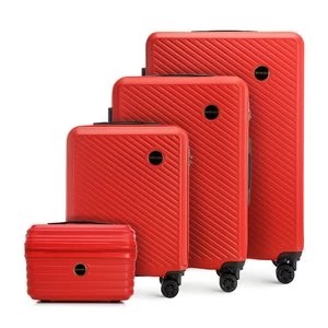 Zdjęcie produktu Komplet walizek z ABS-u w ukośne paski czerwony Wittchen