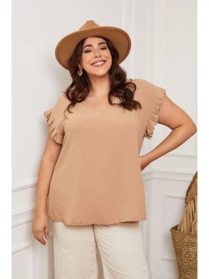 Zdjęcie produktu Plus Size Company Koszulka "Eglantine" w kolorze karmelowym rozmiar: 42