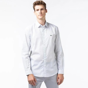 Zdjęcie produktu Lacoste Męska Koszula Z Popeliny Bawełnianej Z Mikronadrukiem Slim Fit