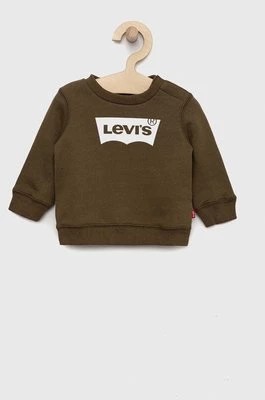 Zdjęcie produktu Levi's bluza bawełniana dziecięca kolor zielony z nadrukiem