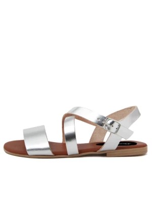 Zdjęcie produktu Lionellaeffe Skórzane sandały w kolorze srebrnym rozmiar: 38
