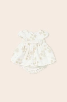 Zdjęcie produktu Mayoral Newborn sukienka dziecięca kolor beżowy mini rozkloszowana