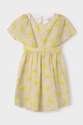Zdjęcie produktu Mayoral sukienka bawełniana dziecięca kolor żółty mini rozkloszowana