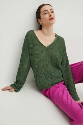 Zdjęcie produktu Medicine sweter damski kolor zielony ciepły